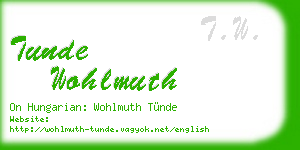 tunde wohlmuth business card
