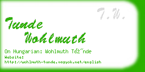 tunde wohlmuth business card